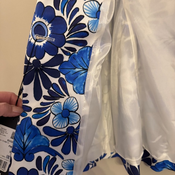 NWT Escada Brikenanton Blue & White Floral Blazer – Size 38 (~8) - Picture 8 of 10